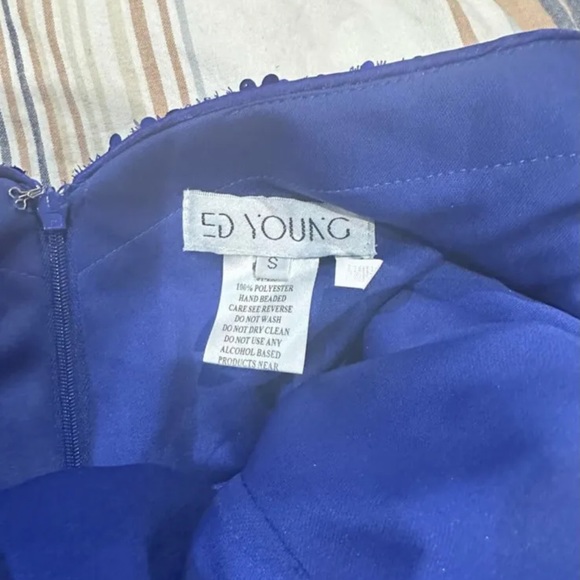 Blue Sequin Short Homecoming Party Cocktail Prom Dress Sizes S 4/6. - Picture 8 of 9